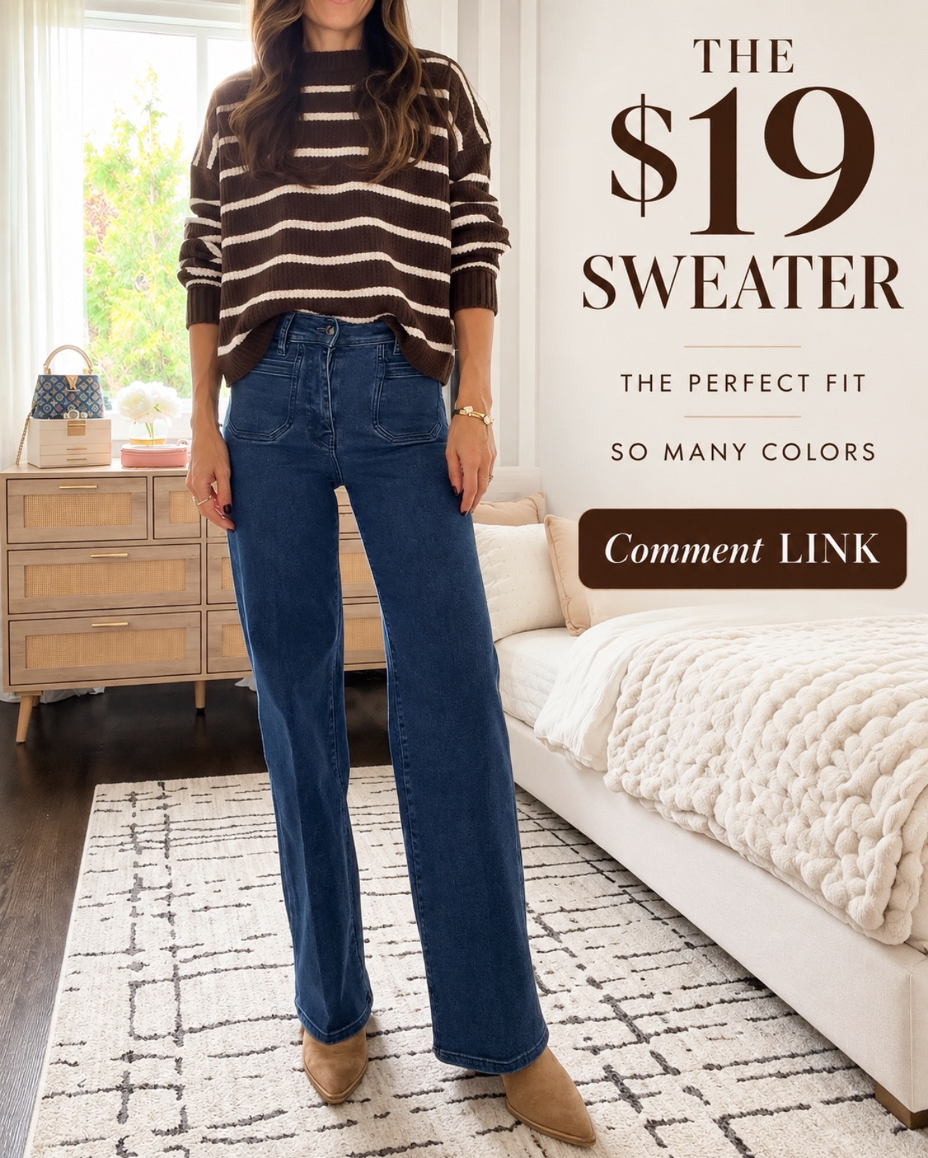 This $19 sweater has the perfect fit and comes in so many colors! Such a good fall find 🍂 
💬Comment LINK and I’ll send it your way.

#LTKootd #LTKmomlife #LTKOver40