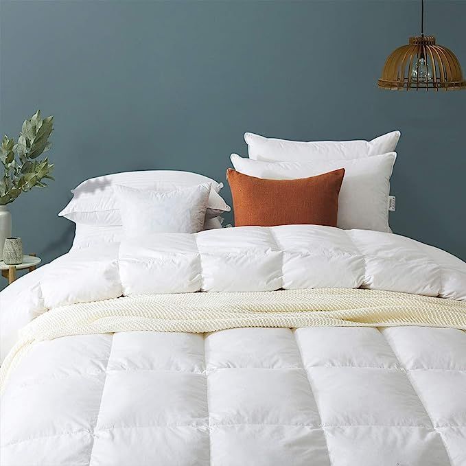 Cosybay 100% Cotton Quilted Down Comforter White Goose Duck Down and Feather Filling – Heavywei... | Amazon (US)
