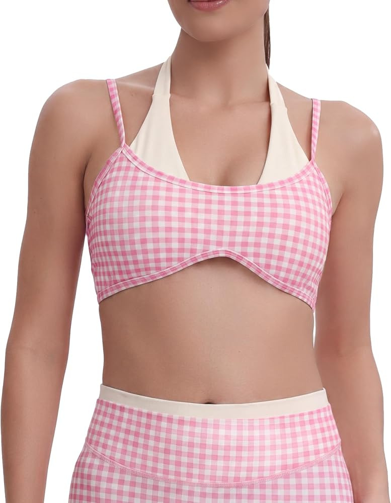 Aoxjox Dual Core Halter Sports Bras | Amazon (US)