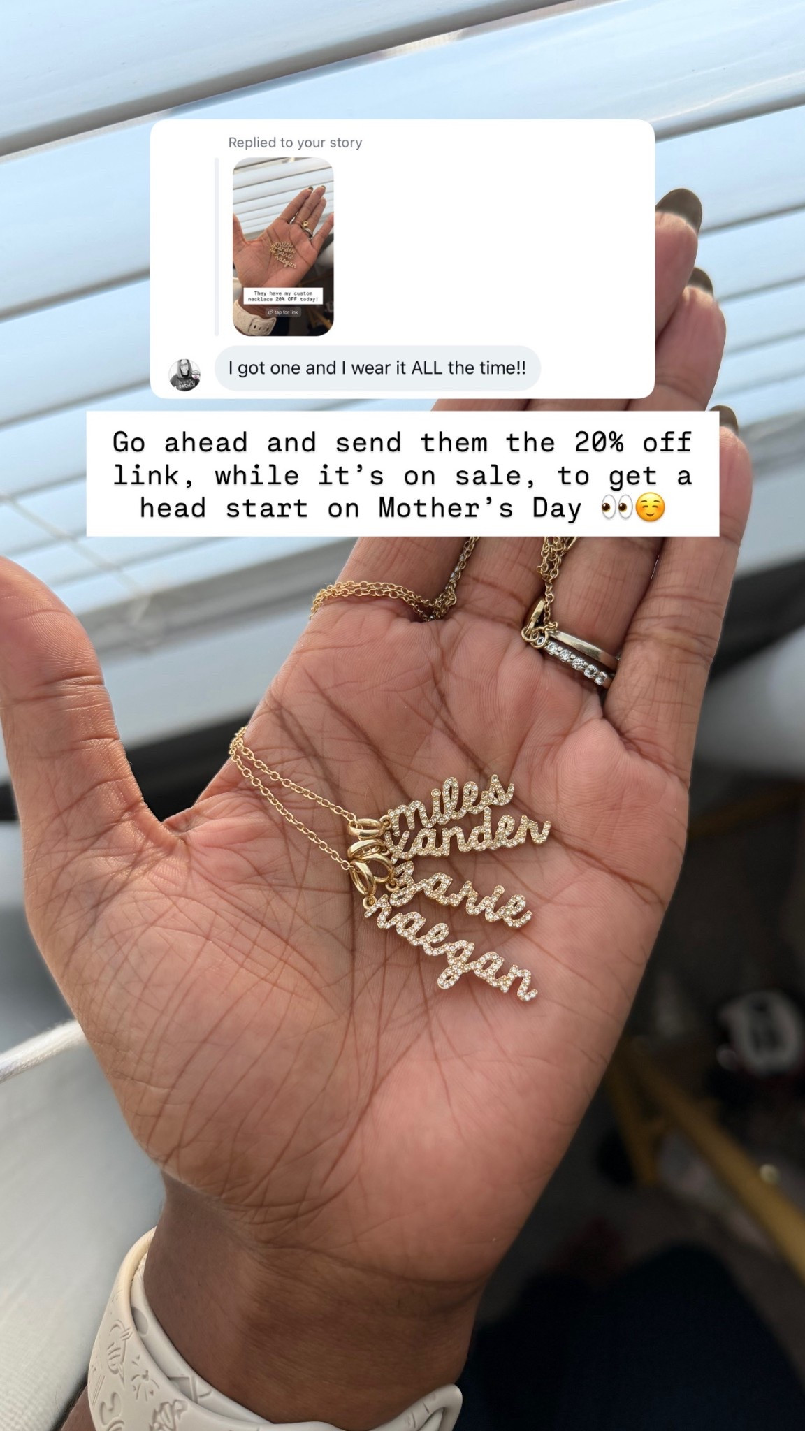 My personalized necklace is 20% off! Perfect time to get ahead of Mother’s Day 

#LTKmomlife #LTKKids