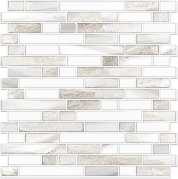 STICKGOO Thicker Design Peel and Stick Tile Backsplash, 12”×12”Stick on Backsplash for Kitch... | Amazon (US)