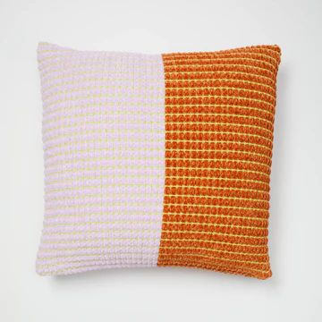 Repurposed Chenille Colorblocked Square Pillow Cover | Dorm Essentials - Dormify | Dormify