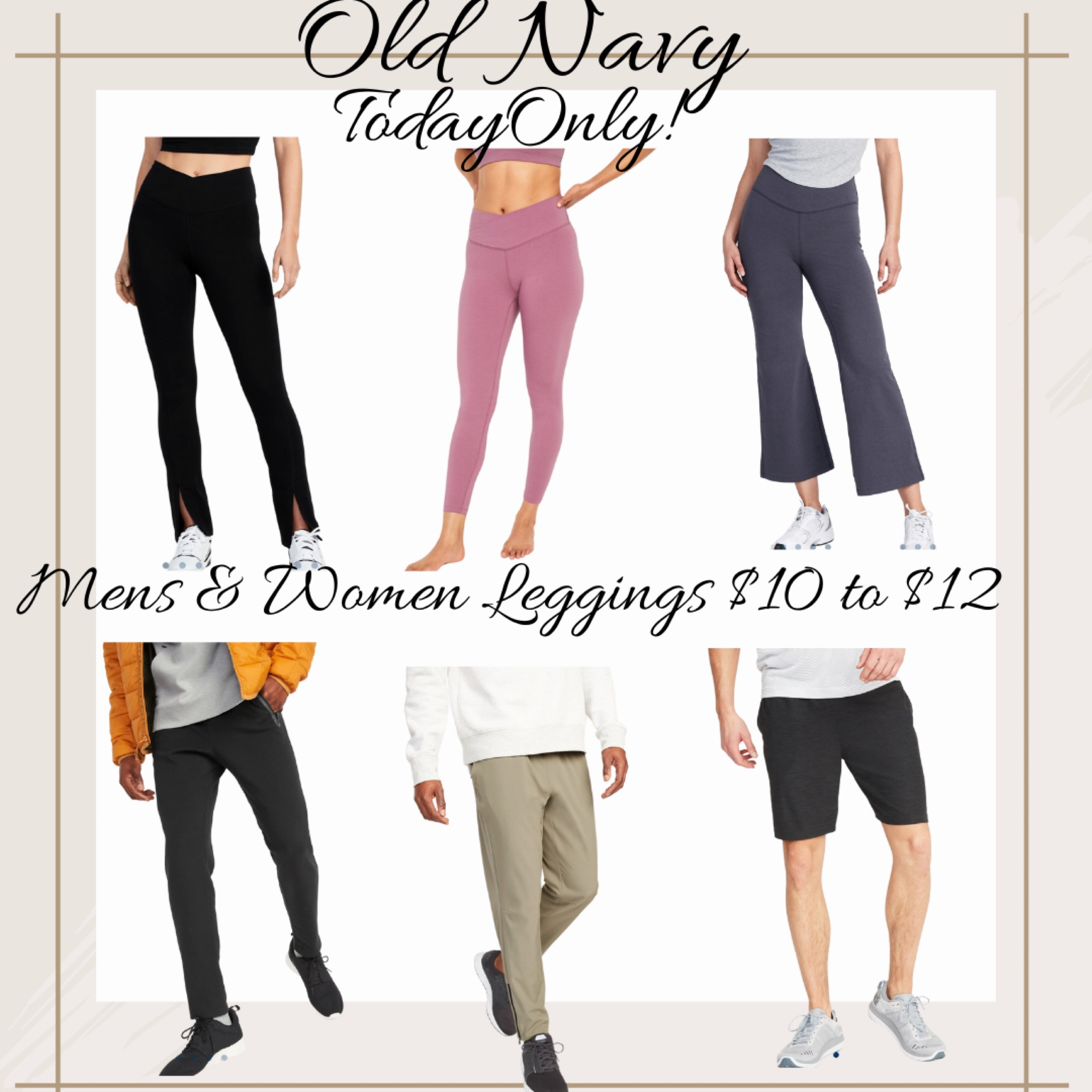 HURRY!! Today only Old Navy Legging Women are on sale for $10 and Mens Joggers for $12 
New Year New workout leggings 💁🏼‍♀️ #workout #leggings #mensjoggers 

#LTKfit #LTKsalealert