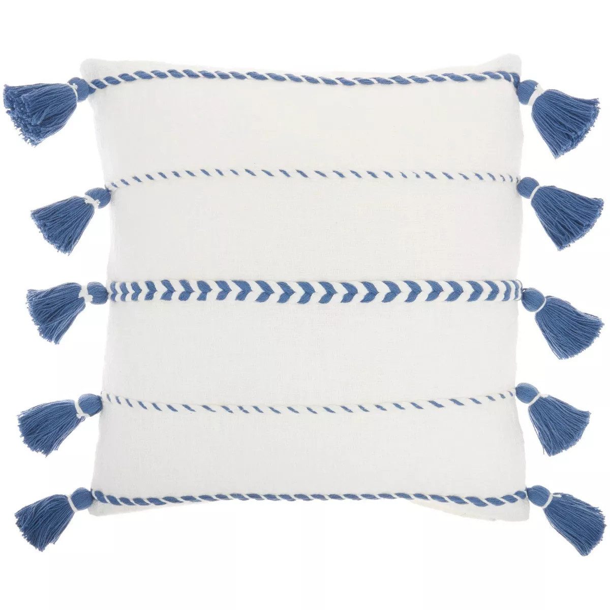 Oversize Life Styles Braided Striped Throw Pillow with Tassels - Mina Victory | Target