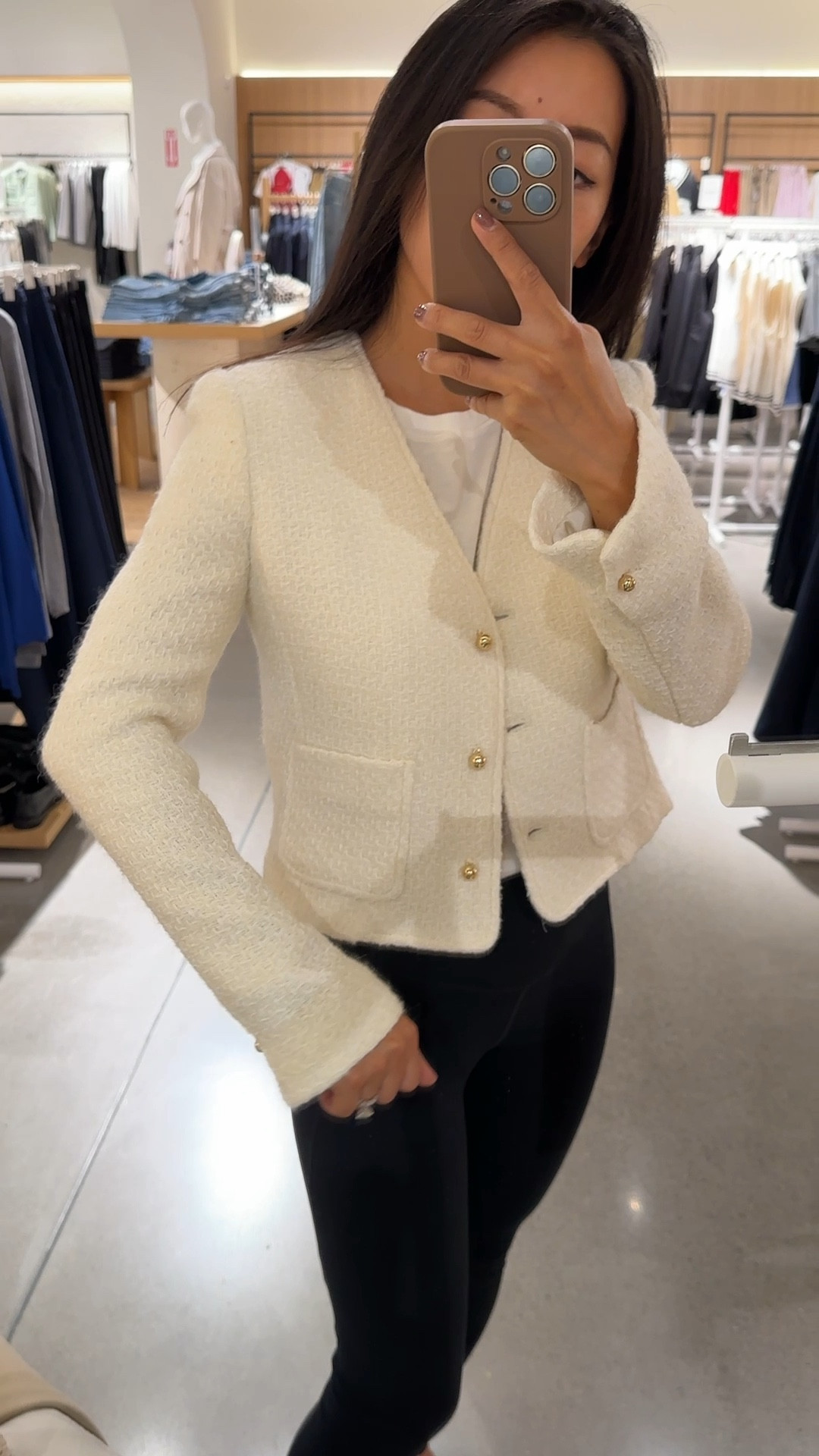 Mango sale finds - 

This very petite friendly tweed jacket is on sale - trying on Xs which surprisingly fit me pretty well, and it even comes in size xxs online 

Don’t mind the leggings I was wearing today, this jacket would be so cute with a pair of jeans or work bottoms like trousers or a skirt.

You can also take extra 30% off orders $200+ at Mango with code EXTRA30 til 10/2 . Will be adding more reviews to my Mango LTK folder!

#LTKWorkwear #LTKFindsUnder100 #LTKFallSale