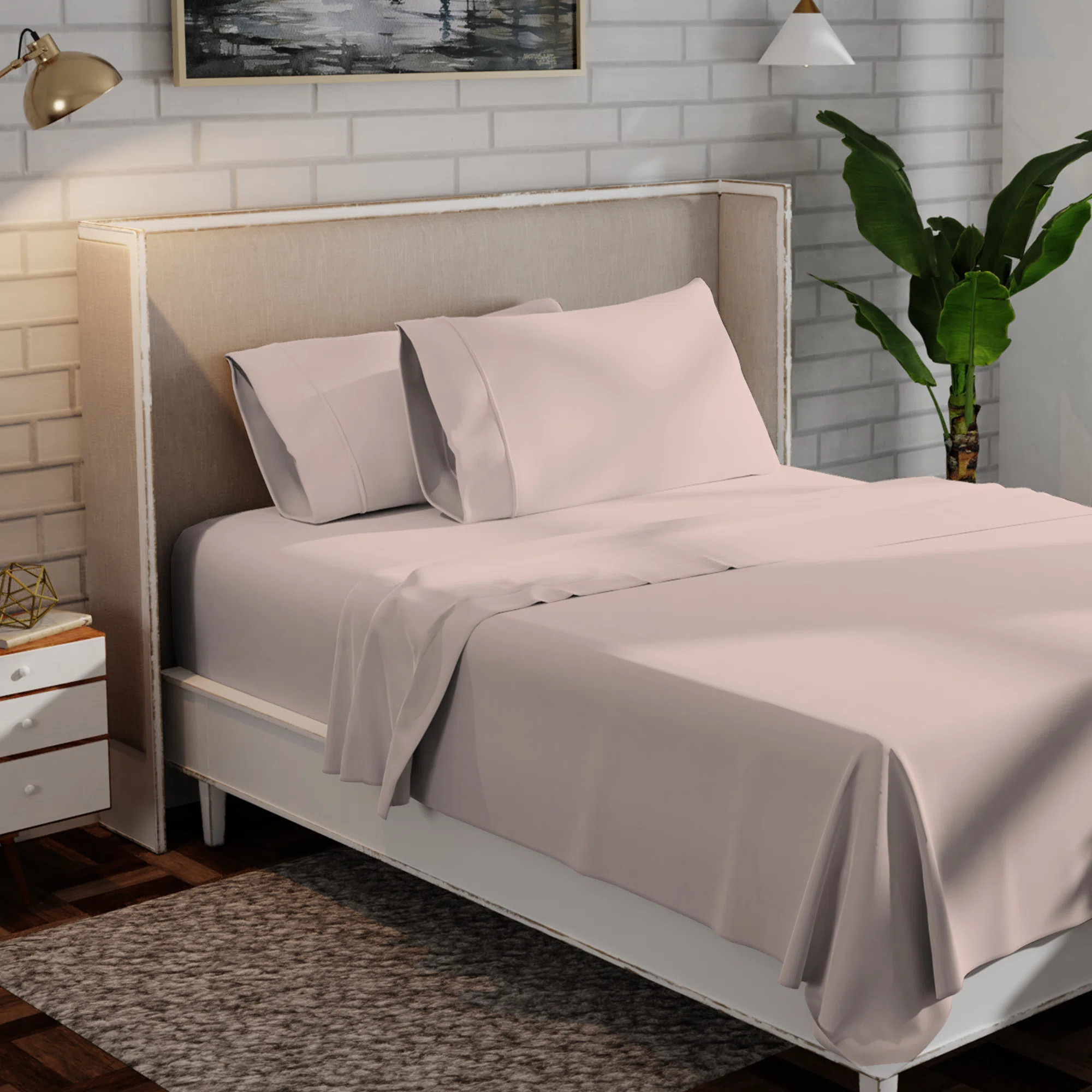 Adelaja 300 Thread Count Organic 100% Cotton Cool & Crisp Percale Weave Sheet Set | Wayfair North America