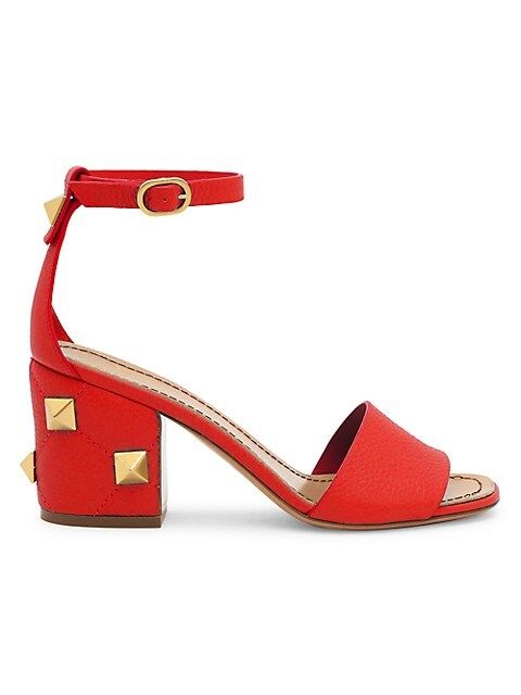 Rockstud Leather Block-Heel Sandals | Saks Fifth Avenue