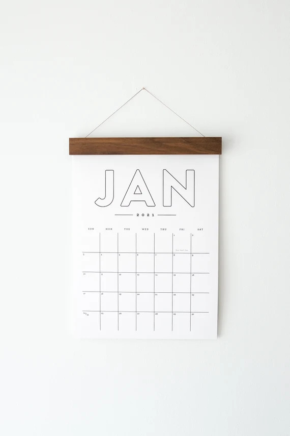2022 Wall Calendar Large Monthly  Simply Bold Walnut or | Etsy | Etsy (US)