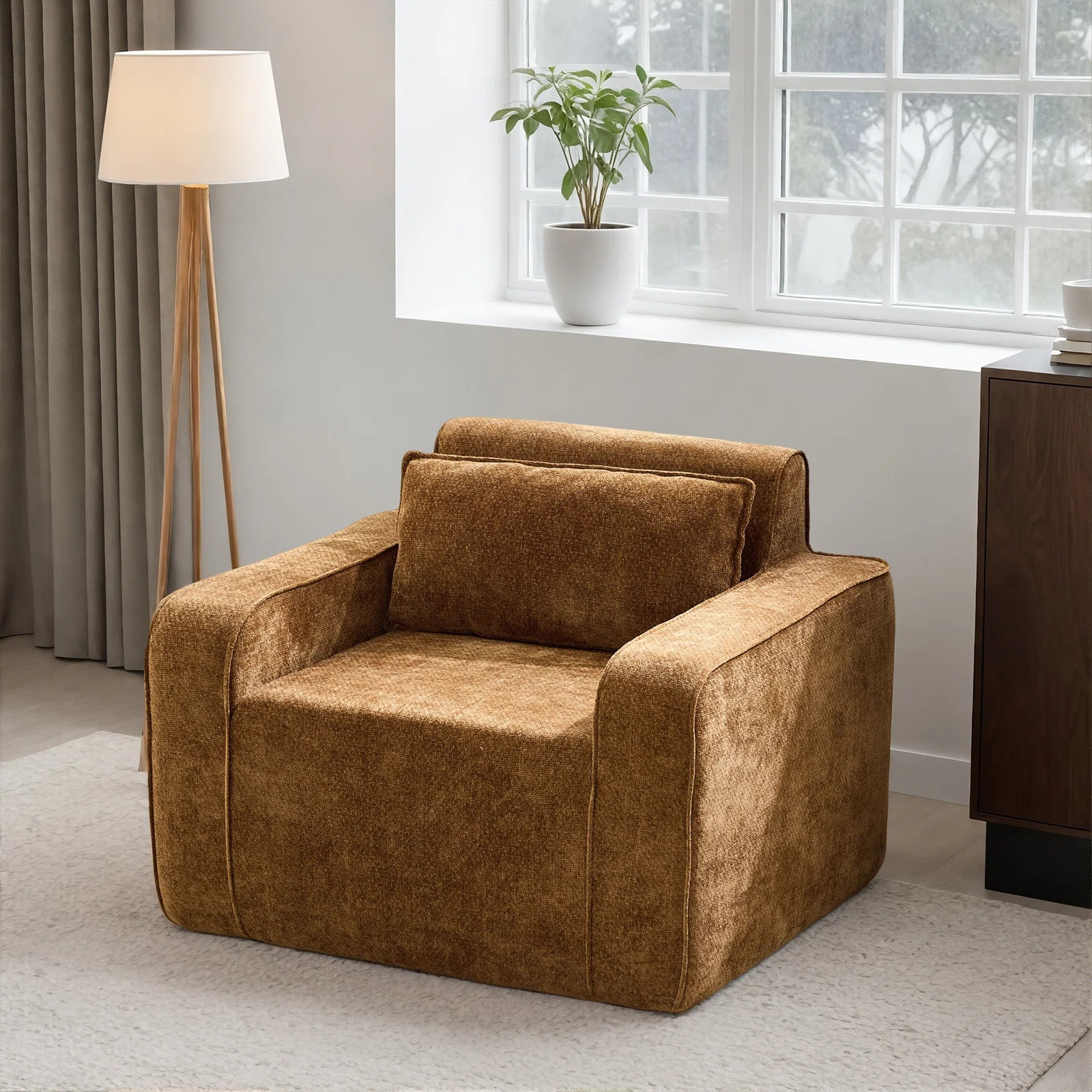 Boneless Sofa, 37'' Wide Oversized Accent Chair Set Of 2, Chenille Mid Century Modern Armchair Fo... | Wayfair North America