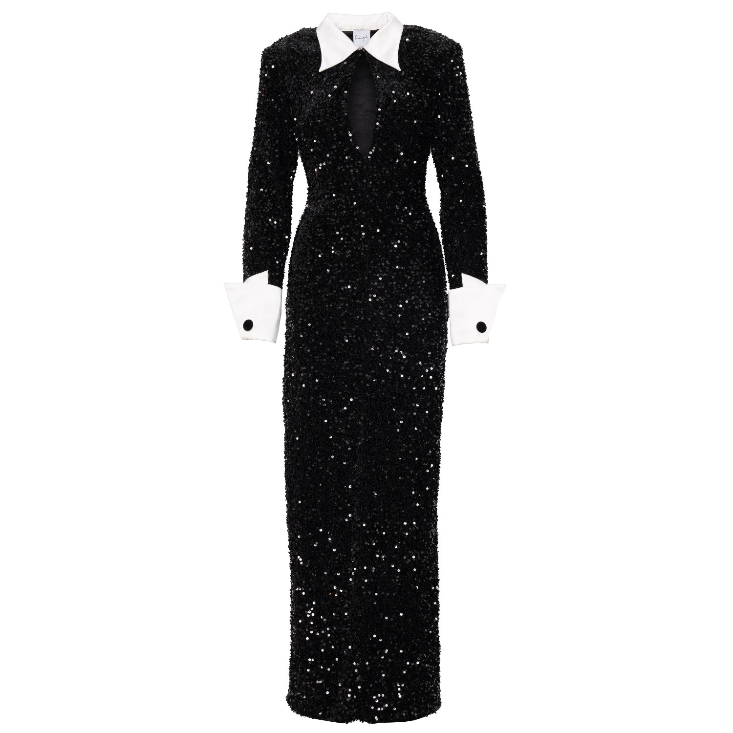 Kali Keyhole Sequin Maxi Dress In Onyx | Wolf & Badger