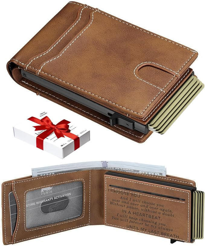 Gifts for Husband Him Valentines: Smart Wallet Rfid Blocking - Stocking Stuffers Gift Boxed For B... | Amazon (US)