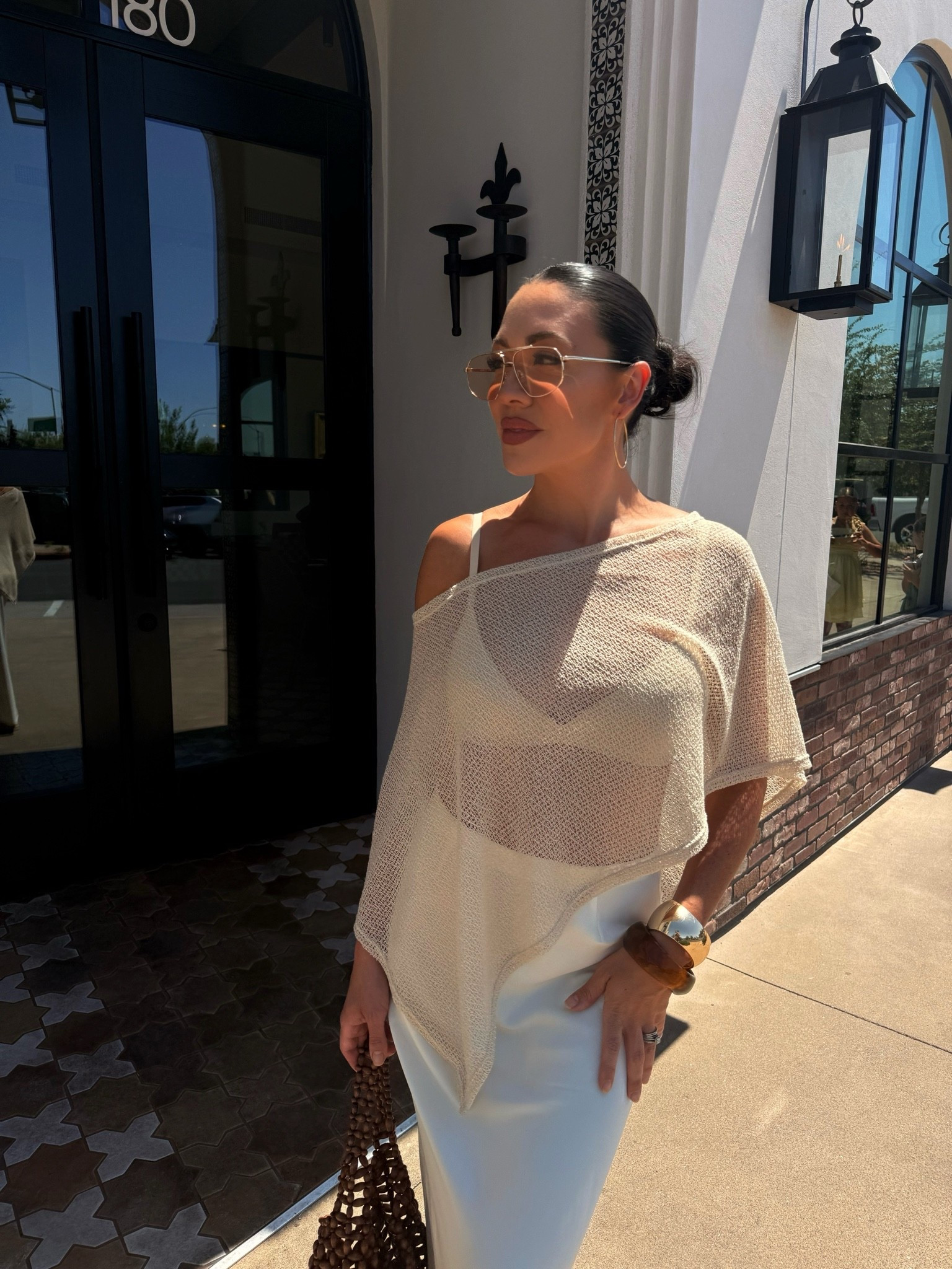 Today’s brunch outfit up close! Loving this Walmart cape top!

Outfit ideas