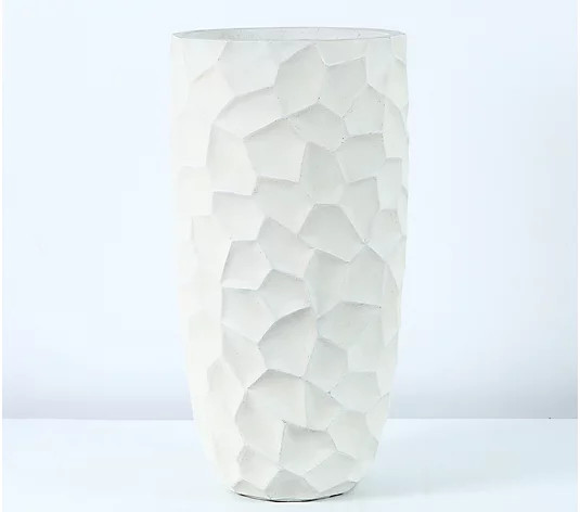 Luxen Home 22.4" H MgO White Tall Planter | QVC