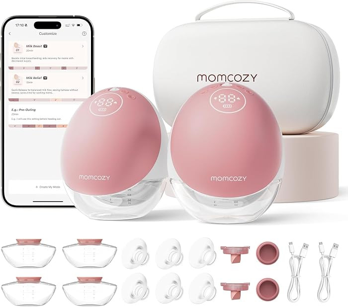 Momcozy Wearable Breast Pump, Hands Free Upgraded Mobile Flow | M9, App Discreet Control with Per... | Amazon (US)
