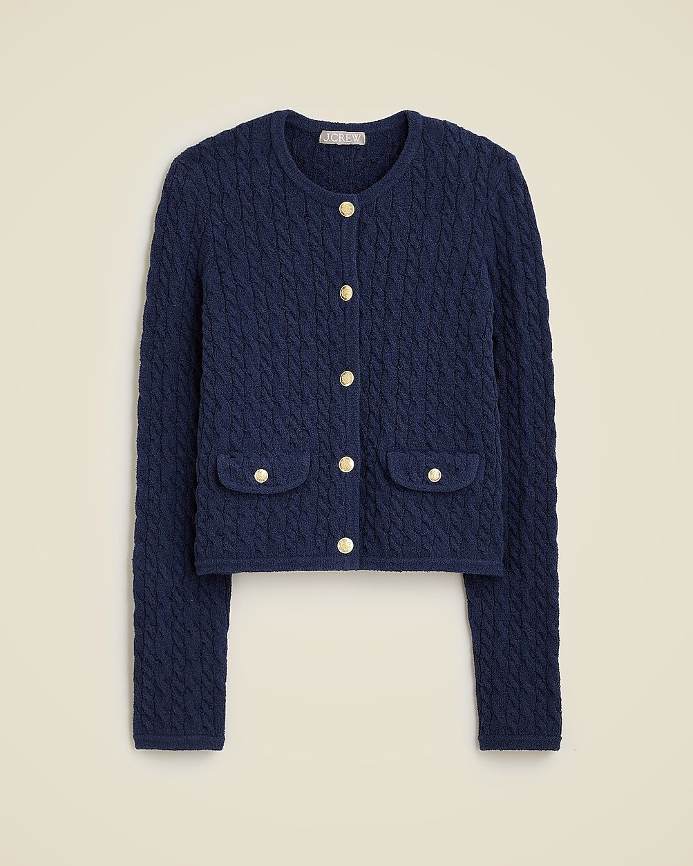 Odette cable-knit sweater lady jacket in cotton-blend bouclé | J. Crew US