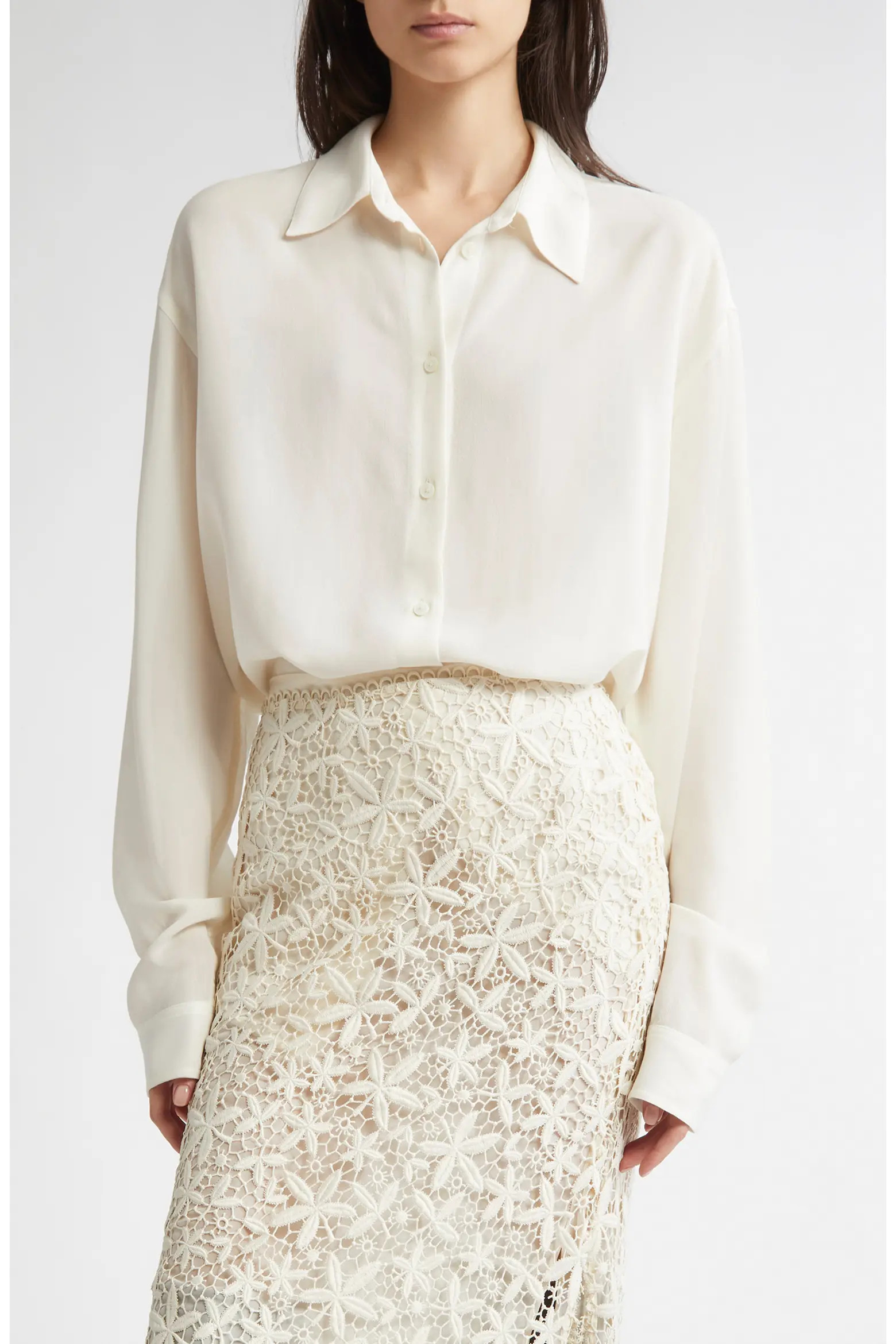 Classic Crepe Button-Up Shirt (Women) | Nordstrom | Nordstrom