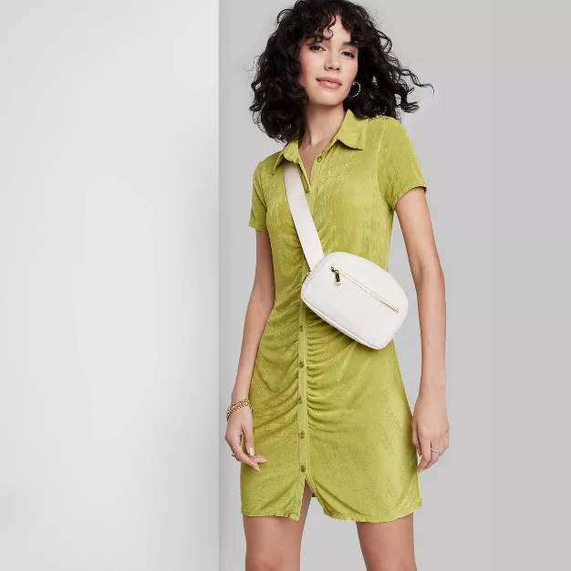 Women's Short Sleeve Button-Front Bodycon Dress - Wild Fable™ | Target