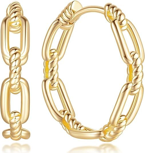 14K Gold Hoop Earrings Gold Hoop Earrings for Women Earring Design Hypoallergenic Lightweight Hoo... | Amazon (US)