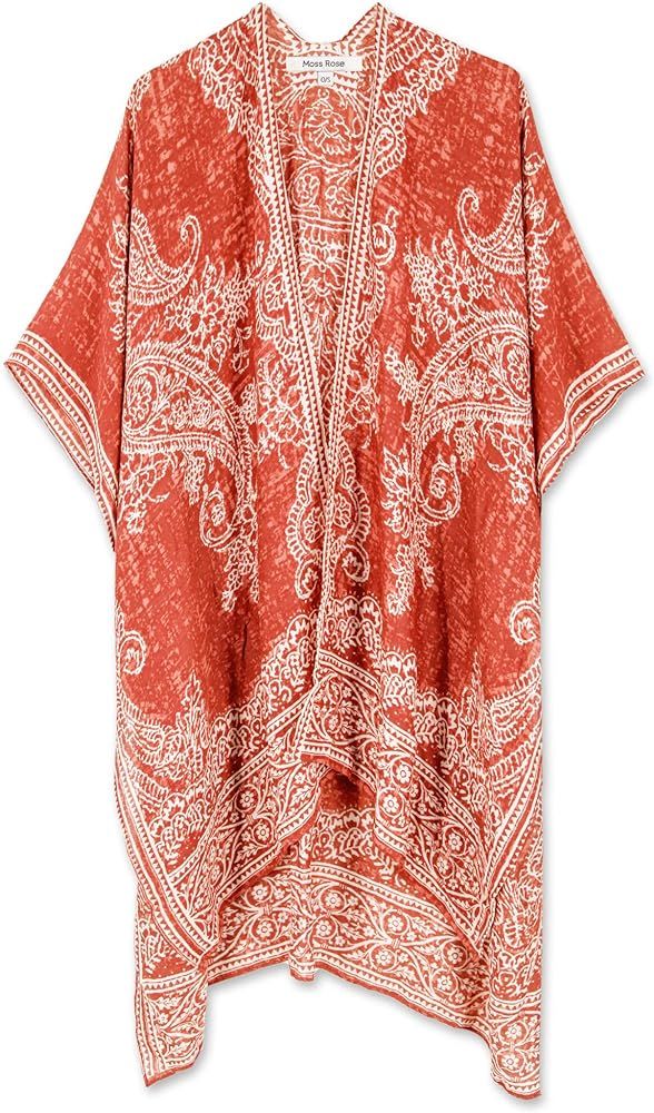 Breezy Lane Beach Cover Up for Women Swimsuit Kimono Cardigan with Floral Print for Summer Travel Ho | Amazon (US)