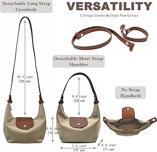 Convertible Women Underarm Bag Shoulder Purses with 2 Straps, Handbag Zipper Closure Minimalist D... | Amazon (US)