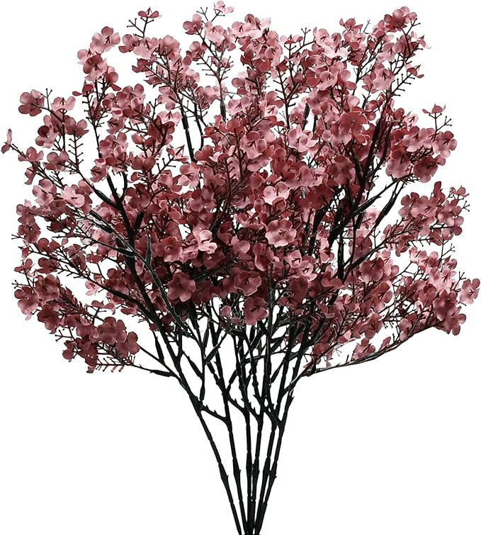Mandy's Mauve Artificial Baby’s Breath Flowers 6 Bundles Silk Gypsophila with Bendable Stems fo... | Amazon (US)