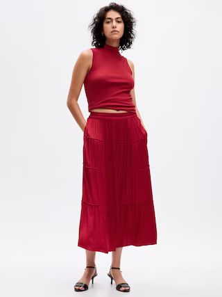 Satin Tiered Maxi Skirt | Gap (US)