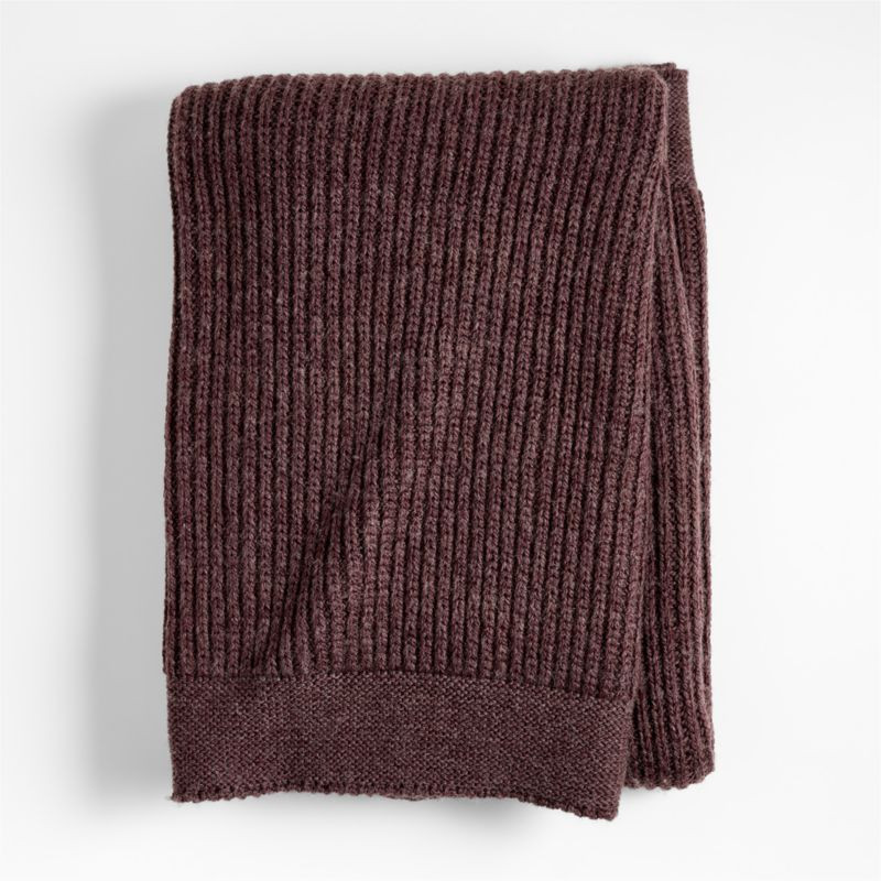 Cherished Chestnut Red Wool Blend 50"x60" Fisherman's Knit Kids Throw Blanket by Jeremiah Brent +... | Crate & Barrel