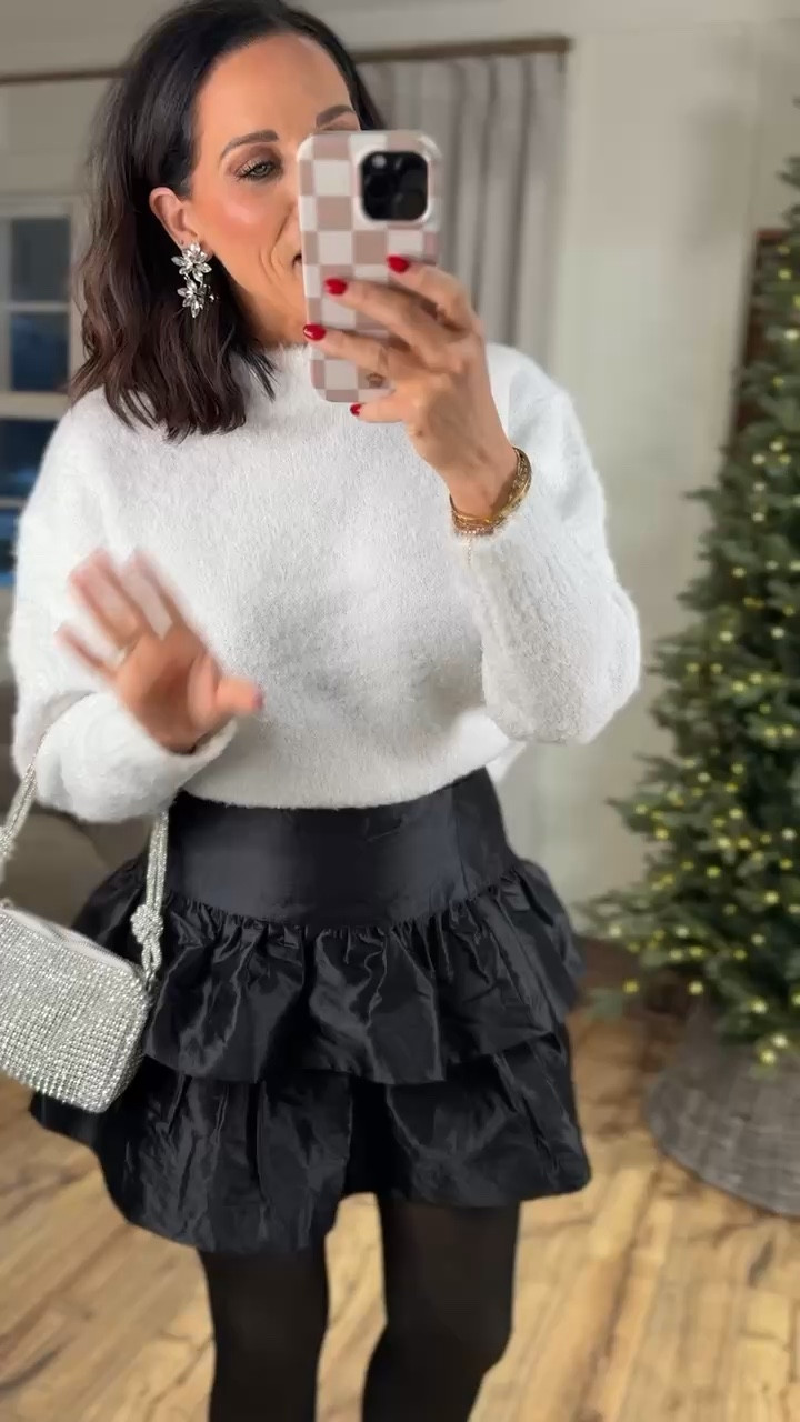 The new fashion arrivals for the holidays are so good at Walmart! I can not believe how chic this outfit is, how cute is this ruffled skirt with tights, perfect for a Christmas party! Aprilwilks VintagePickin viral Walmart ruffle skirt viral Walmart Christmas outfit Walmart fashion finds #walmartpartner #walmartfashion #commissionedlinks women’s Christmas party outfit inspo women’s holiday party outfit inspo 

#LTKFindsUnder50 #LTKHoliday #LTKSeasonal