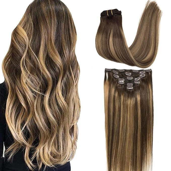 GOO GOO Clip in Hair Extensions Real Human Hair, Remy Human Hair Extensions Clip ins for Women, N... | Amazon (US)