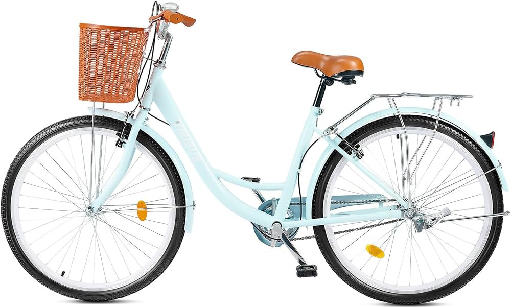 Viribus Womens Cruiser Bike, 24 26 Inch Beach Cruiser Bike, Womens Bikes with Basket, Dual V Brak... | Amazon (US)