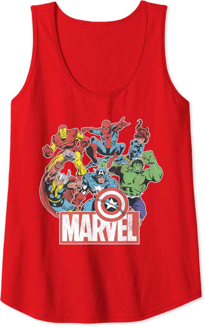 Marvel Avengers Team Retro Comic Vintage Tank Top | Amazon (US)