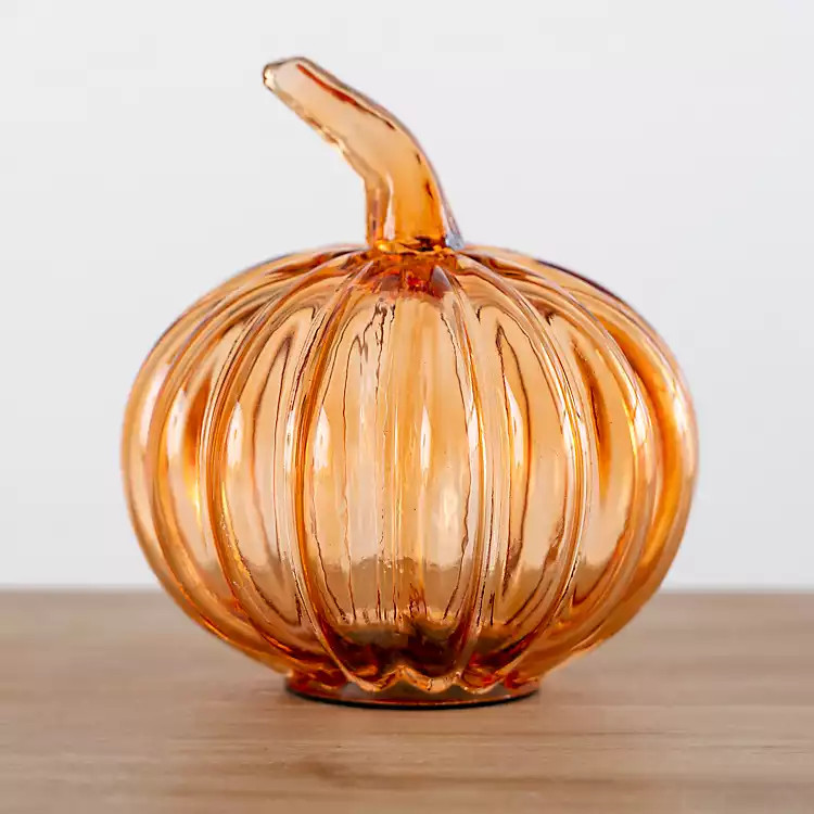 Orange Glass Pumpkin Statue, 7.8 in. | Kirkland's Home
