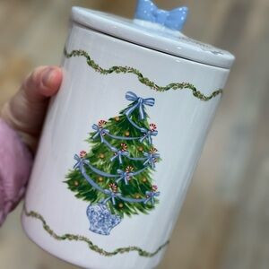 Holiday Ceramic Jar with Christmas Tree Design | Poshmark