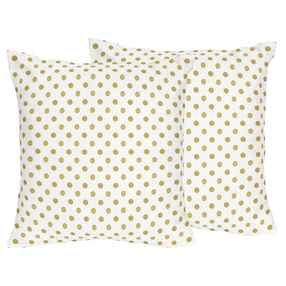 White & Gold Polka Amelia Throw Pillow - Sweet Jojo Designs | Target
