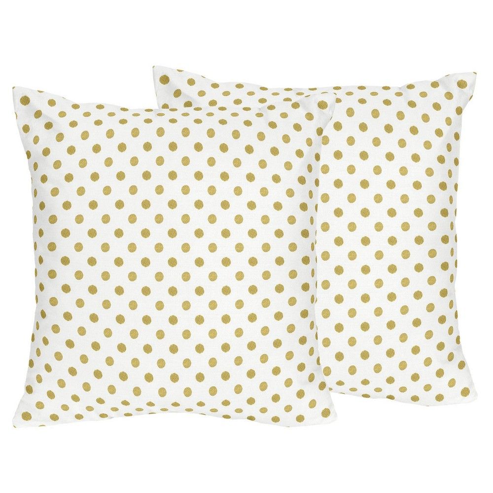 White & Gold Polka Amelia Throw Pillow - Sweet Jojo Designs | Target