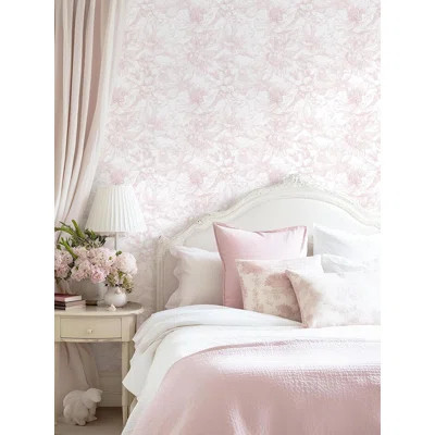 78.7"x17.3" Peel and Stick Wallpaper Floral Contact Paper Boho White Pink Flower Wallpaper Removable Wall Paper Self Adhesive Modern Contactpaper for | Wayfair North America