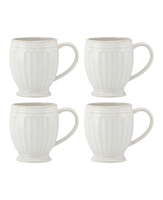French Perle Groove Mugs, Set Of 4 | Macy's