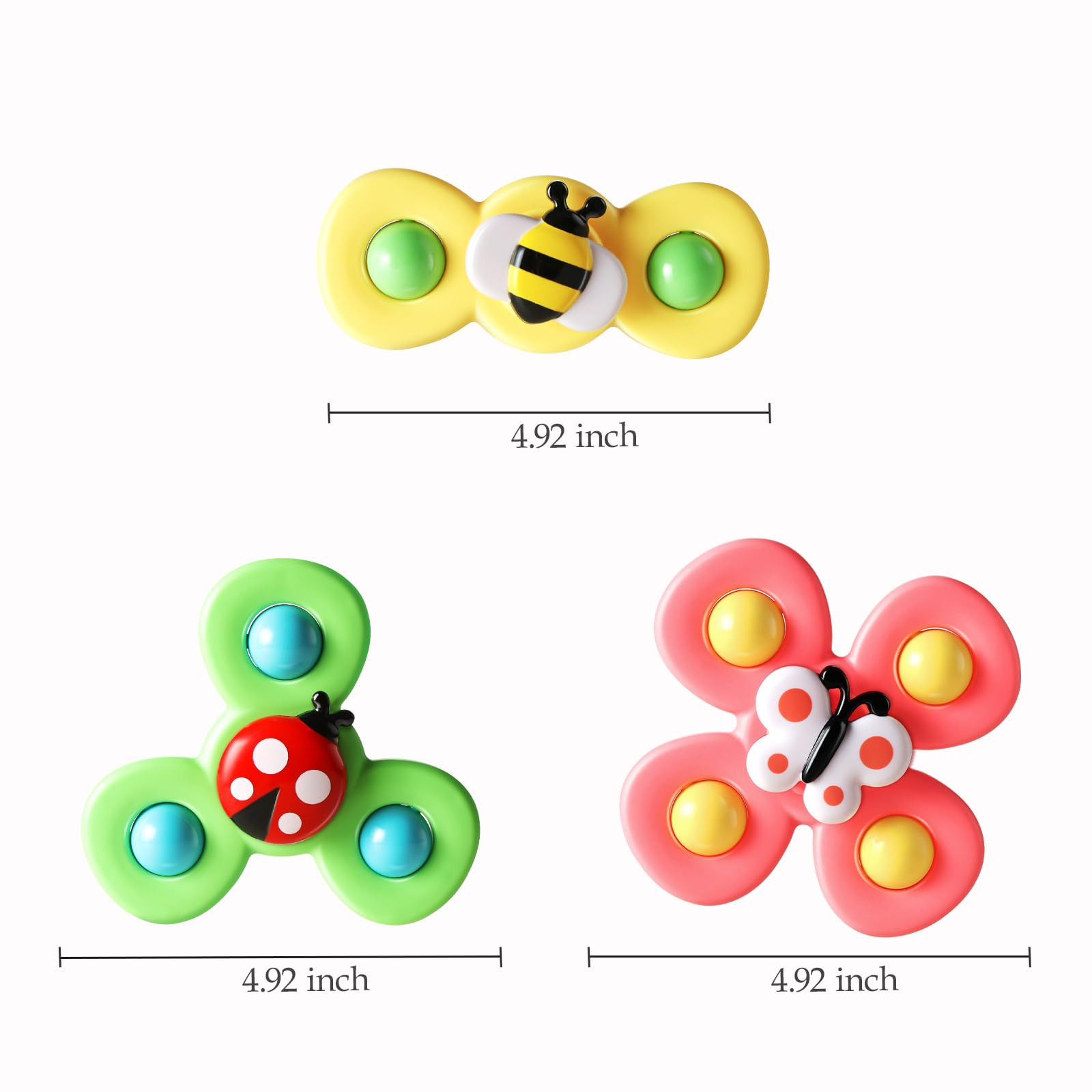 ALASOU 3PCS Suction Cup Spinner Toys for 1 Year Old Boy Girl|Spinning Top 12 18 Months|1 2 Year O... | Amazon (US)