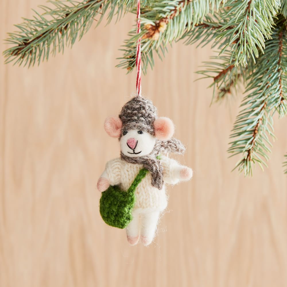 Felt Critter Ornament - Messenger Bag Mouse | West Elm (US)