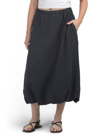 Linen Blend Bubble Midi Skirt for Women | Cotton/Cotton | Marshalls