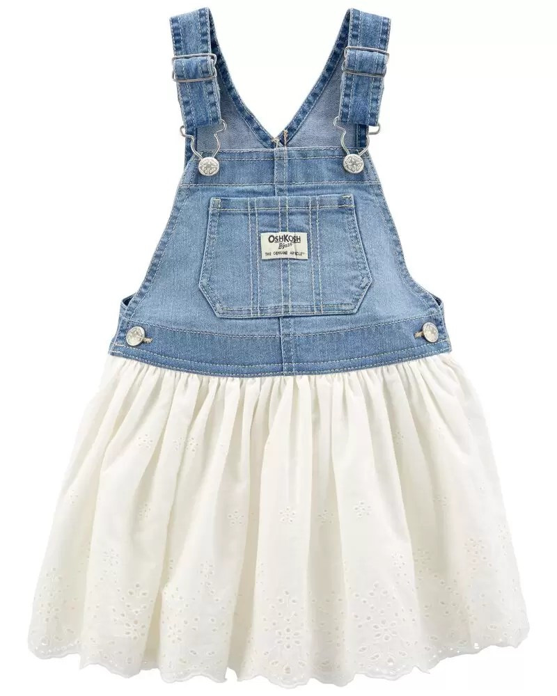 Denim Eyelet Jumper Dress | OshKosh B'gosh
