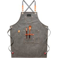 Heguyey - New Fashion Canvas Kitchen Aprons for Woman Men Chef Work Apron for Grill Restaurant Bar S | ManoMano UK