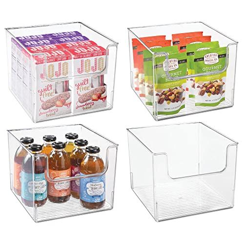 mDesign Plastic Open Front Food Storage Bin for Kitchen Cabinet, Pantry, Shelf, Fridge/Freezer - Org | Amazon (US)