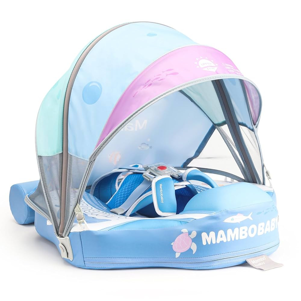 2024 Mambobaby Baby Float with Canopy & Tail Infant Swim Float Non-Inflatable Toddler Pool Float ... | Amazon (US)