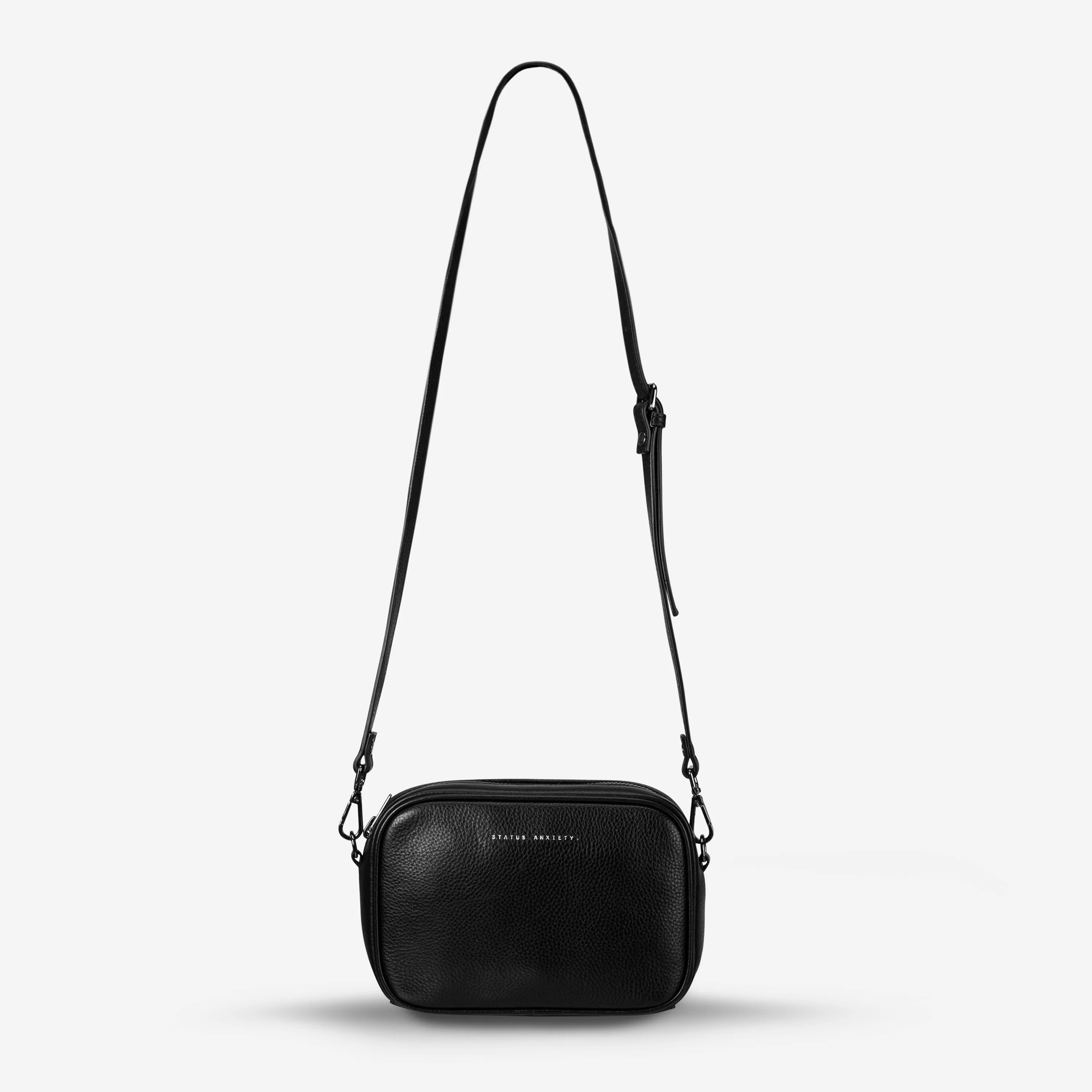 Plunder Women's Black Leather Crossbody Bag | Status Anxiety® | Status Anxiety 