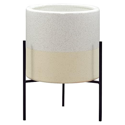 Rivet Mid-Century Ceramic Planter with Stand, 14"H, White | Amazon (US)