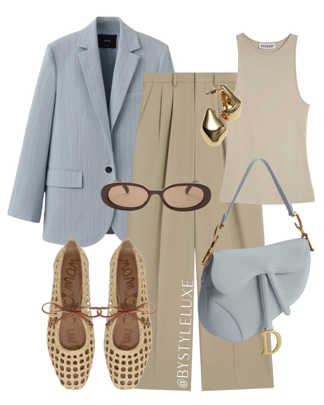 SOFT NEUTRALS - Blue and beige tones look 

#blazer #springoutfit #workwear 

#LTKshoes #LTKspring #LTKworkwear
