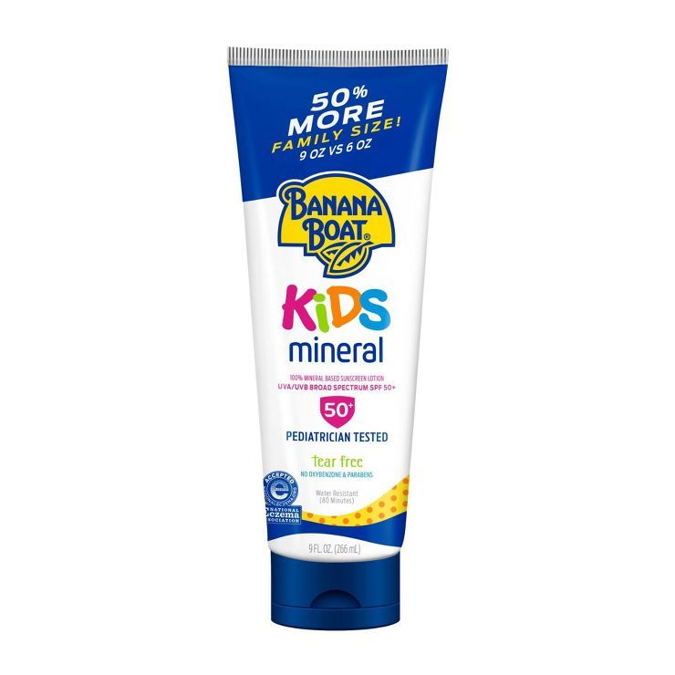 Banana Boat Kids 100% Mineral Sunscreen Lotion - SPF 50 - 9oz | Target