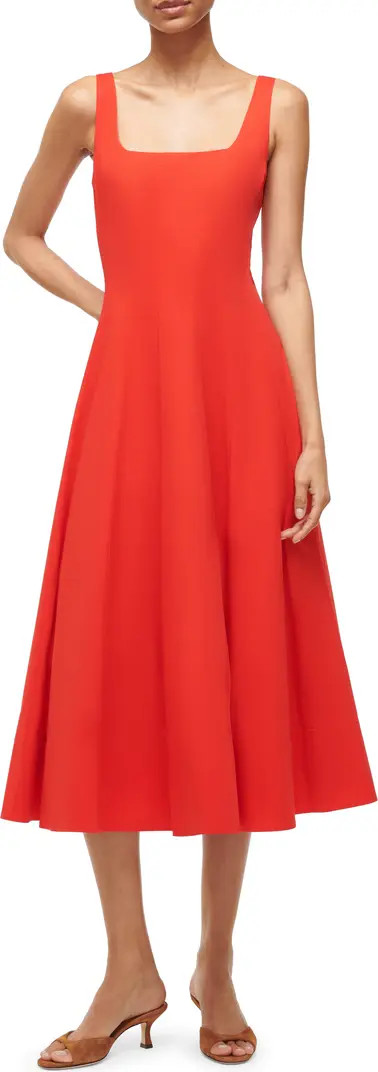 Wells Square Neck Stretch Cotton Dress | Nordstrom