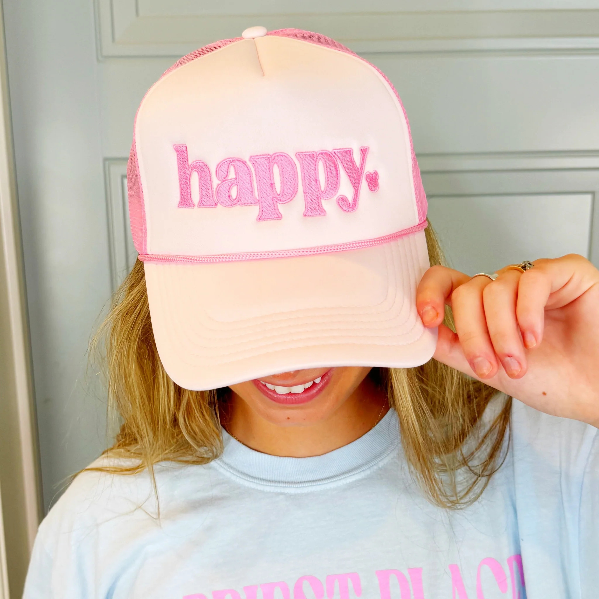 happy. Trucker Hat | Poppy & Pine
